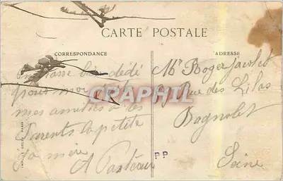 Bilhete postal antigo Dourdan S et O Hotel de Ville Le Parc — Verso