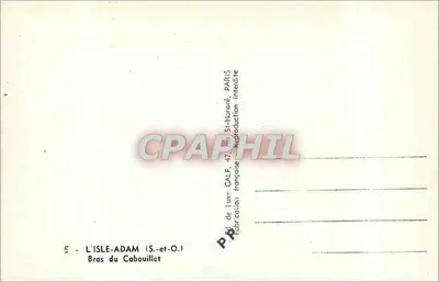 Bras du Cabouillet — L'Isle-Adam (S.-et-O.) — CALF, Paris — Verso