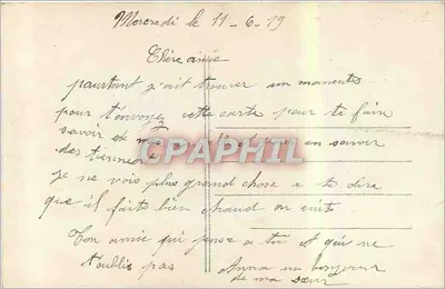 Młoda kobieta w stroju wiejskim — kapelusz z dużym węzłem — wydawca W.D. n° 1370 — Rewers