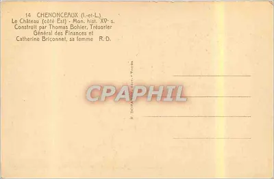 Chenonceau — Zamek (strona wschodnia) — wydawca Dorange — Rewers