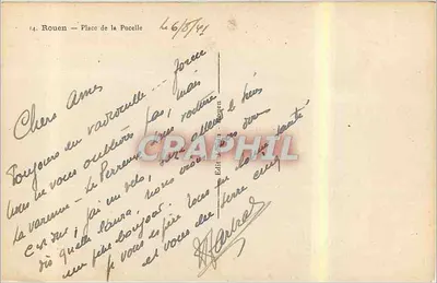 Rouen — Praça da Pucelha — Editor Rouen — Verso