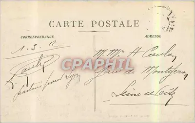 Marselha - Rue de la République — visão animada com calçada e bondes — Edições de Pinot e Cie, n°48 — Verso