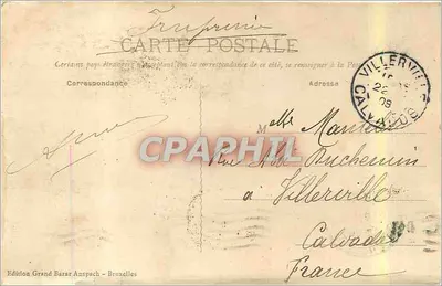 Corte (Córsega) — As Calanches — Edição Grand Bazar Anspach - Bruxelas — Verso