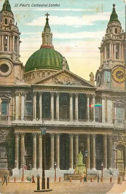 Catedral de São Paulo, Londres — vista frontal com cúpula e colunatas — impresso na Bavária