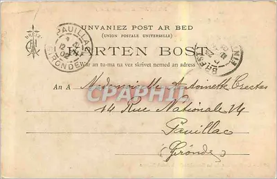 El Rocher de la Sentinelle en Port-Mahé — Bretaña (Colección E. H.) — n° 392 — Reverso