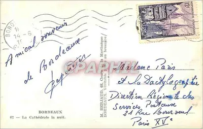 Catedral de Burdeos — la noche — Tito — Reverso