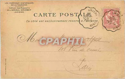 Château d'Amboise — Les Châteaux Historiques de la Touraine — Édition des Magasins de l'Amiral Courbet — Verso