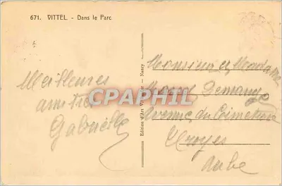 DITTEL - W parku — Wydawnictwo Art V. Lefèvre - Nancy, nr 671 — Rewers