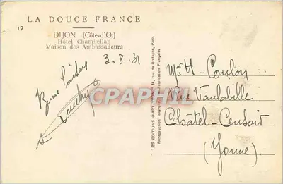 Dijon — Hotel Chambellan — Dom Ambasadorów — Wydawnictwo Sztuki Yvon — Rewers