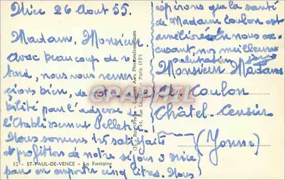 St-Paul-de-Vence — Fontanna — Wydawca: Cap — Rewers