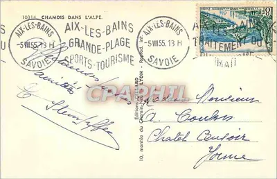 Chamois na Alp — Aix-les-Bains — Éditions Gellard — Verso