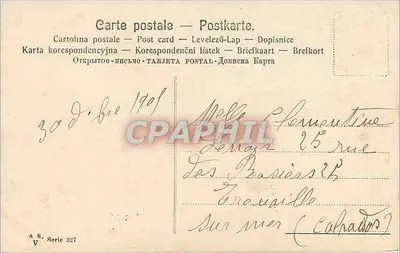 Koło i trójkąt — Kartka życzeń 1906 — seria 827 — Rewers