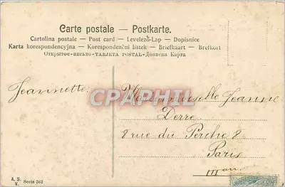 Buquê de hortênsias — Boas Festas — A.S. Série 362 — Verso