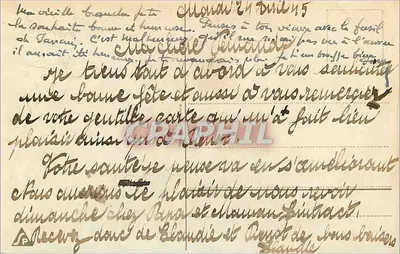 Ciclamores vermelhos — Boa Festa — carta postal antiga — Verso