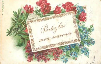 Flores — Carta postal com texto 'Portez lui mon souvenir' — Editor H.L. PARIS, n°10