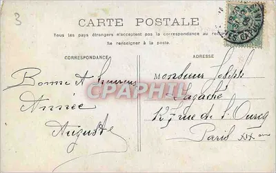 Flores — Carta postal com texto 'Portez lui mon souvenir' — Editor H.L. PARIS, n°10 — Verso