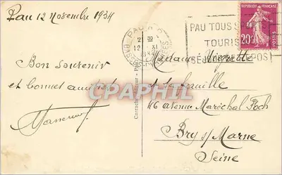 Pau - La Cadena de los Pirineos — C.C. - 103 PAU — Reverso