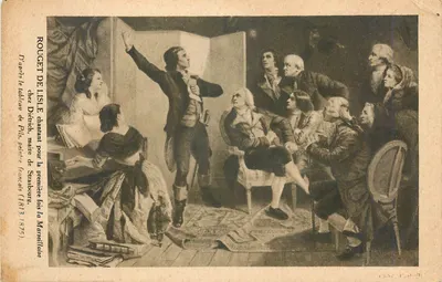 Rouget de Lisle cantando pela primeira vez La Marseillaise — D'après o quadro de Pils, pintor francês (1813-1875)