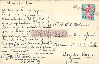 Grotta di Lourdes — Wizje Najświętszej Panny Maryi — Wydawnictwo E. Quinault — Rewers