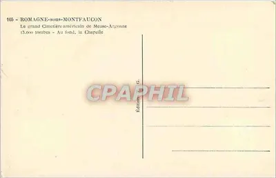 Romagne-sous-Montfaucun — Duży amerykański cmentarz w Meuse-Argonne — Wydawnictwo V.G. — Rewers