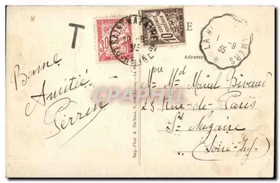 Mulher em traje sarthois — 19. TRAJES SARTHOIS — Imp. Phot. A. Do bean, 6, rue de l'Avrey - Le Mans — Verso