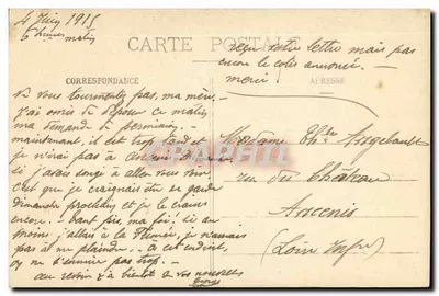 Fouras - Tipo de Pescadora — R.B.L.R. - 1911 — Verso