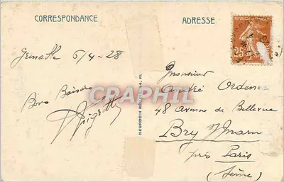 Grenoble — Ogólny widok i Moucherotte, zdjęcie z Fort Rabot — LL — Rewers