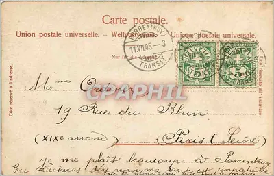 Os Rápidos da Viège — Gipfen — Linha Viège-Zermatt — Edição Burgy, Lith. Saint-Imier (Suíça) n°22a — Verso