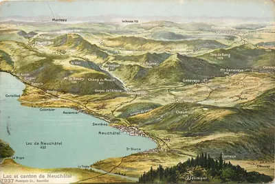Lago e cantão de Neuchâtel — Phototypie Co., Neuchâtel, n°7937