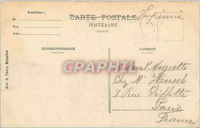 Bruxelas - Praça Principal - Casas das Corporações — Editor S. Theys, Bruxelas — Verso