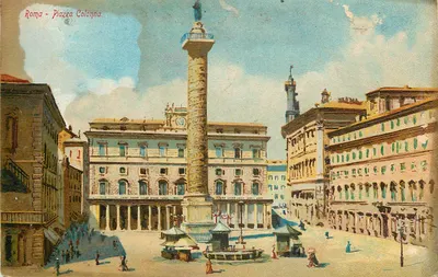 Roma - Piazza Colonna — vista da coluna da praça — editor desconhecido, n° de série 12