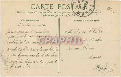 Bois de Boulogne — Meer van Madone — uitgever A. V. & Cie, n°20 — Achterkant
