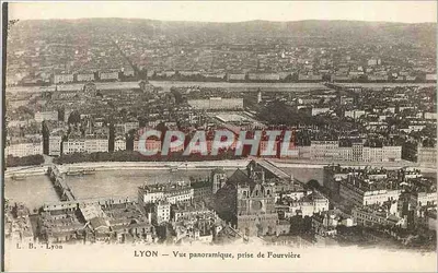 LYON — Vue panoramique, prise de Fourvière — L. B. - Lyon