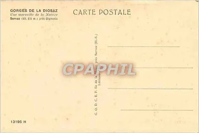 Most Barême-Rousse — Gorges de la Diosaz, Servoz (814 m.) blisko Chamonix — Éditions G.O.D.C.E.F. Servoz — Rewers