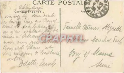 Porto de Biarritz — vista do farol e de um navio — B.P.D. editor — Verso