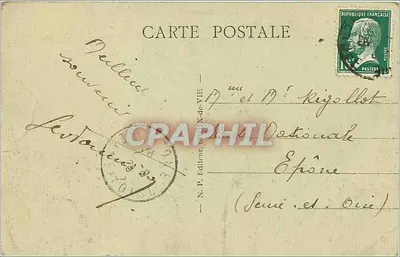 Croix-de-Vie em Sion (Vendée) — Duas entradas de grutas, à esquerda a entrada do buraco do diabo, à direita o buraco do soprador de onde sai « O Jato d'Água » — N.P. Editions, Croix-de-Vie — Verso
