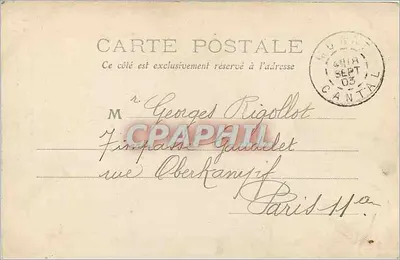 Auvergne — A Cascata do Pas de la Cère — Editor não identificado, n° 28 — Verso