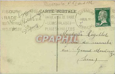 Escadrilha de Torpilleurs em manobra na Mancha rumo ao Porto em tempo ruim — Coleção A. B. Cherbourg — Verso