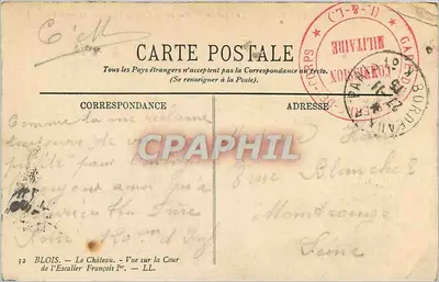 Blois — Le Château — Vue sur la Cour de l'Escalier François 1er — LL — Verso