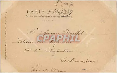 F. Géo Roussel - 'Um Bom Tiroteiro Valão' — Salão 1903 — editor A. Touchot — Verso