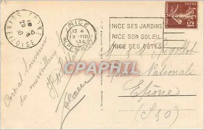 NICE — Pałac Jetée i Ogrody Króla Alberta I — Stara pocztówka nr 184 — Rewers