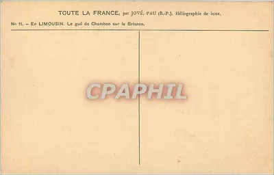 O gué de Chambon sobre a Briance — Em Limousin — Jové, Pau (B.P.) — Verso