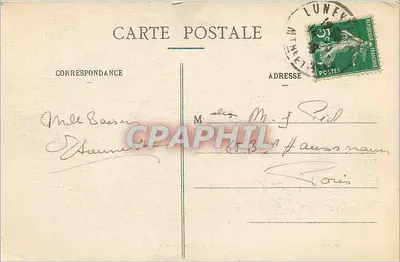 Lunéville - O Castelo — Bastien, lib.édit., Lunéville — Verso