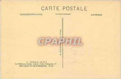 Blois — O Castelo (mon. hist.) - Avenida François Ier e a Capela - R. Dorange — Verso