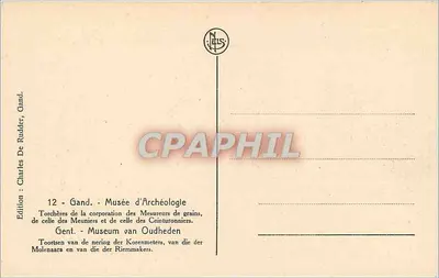 Torchères de la corporation des mesureurs de grains, des meuniers et des cointuronniers — Musée d'Archéologie, Gand — Édition Charles De Rudder — Rewers