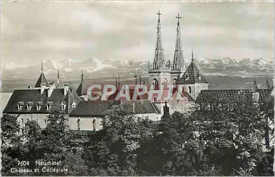 Neuchâtel — Castelo e Colegiada — Edição J. J. J. Genebra, n° 7604
