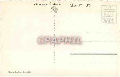Neuchâtel — Castelo e Colegiada — Edição J. J. J. Genebra, n° 7604 — Verso