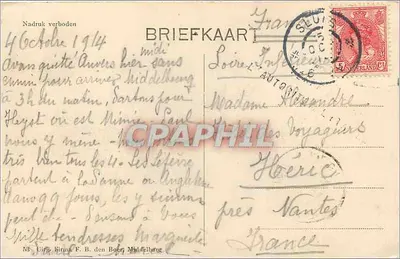Stadhuis, Middelburg — widok budynku miejskiego — wydawca F.B. den Boer, nr 53 — Rewers