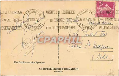 Lourdes - La Basílica y los Pirineos — CP DES ARTS PYRÉNÉENS, n°242 — Reverso