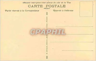 Bagnoles-de-l'Orne — Widok zakładu termalnego z Rochers du Parc — G. Artaud, wydawca — Rewers